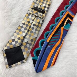 Pair of 2‎ Cool Bugatti Ties - Neon - Colorful Unique Ties - Funky